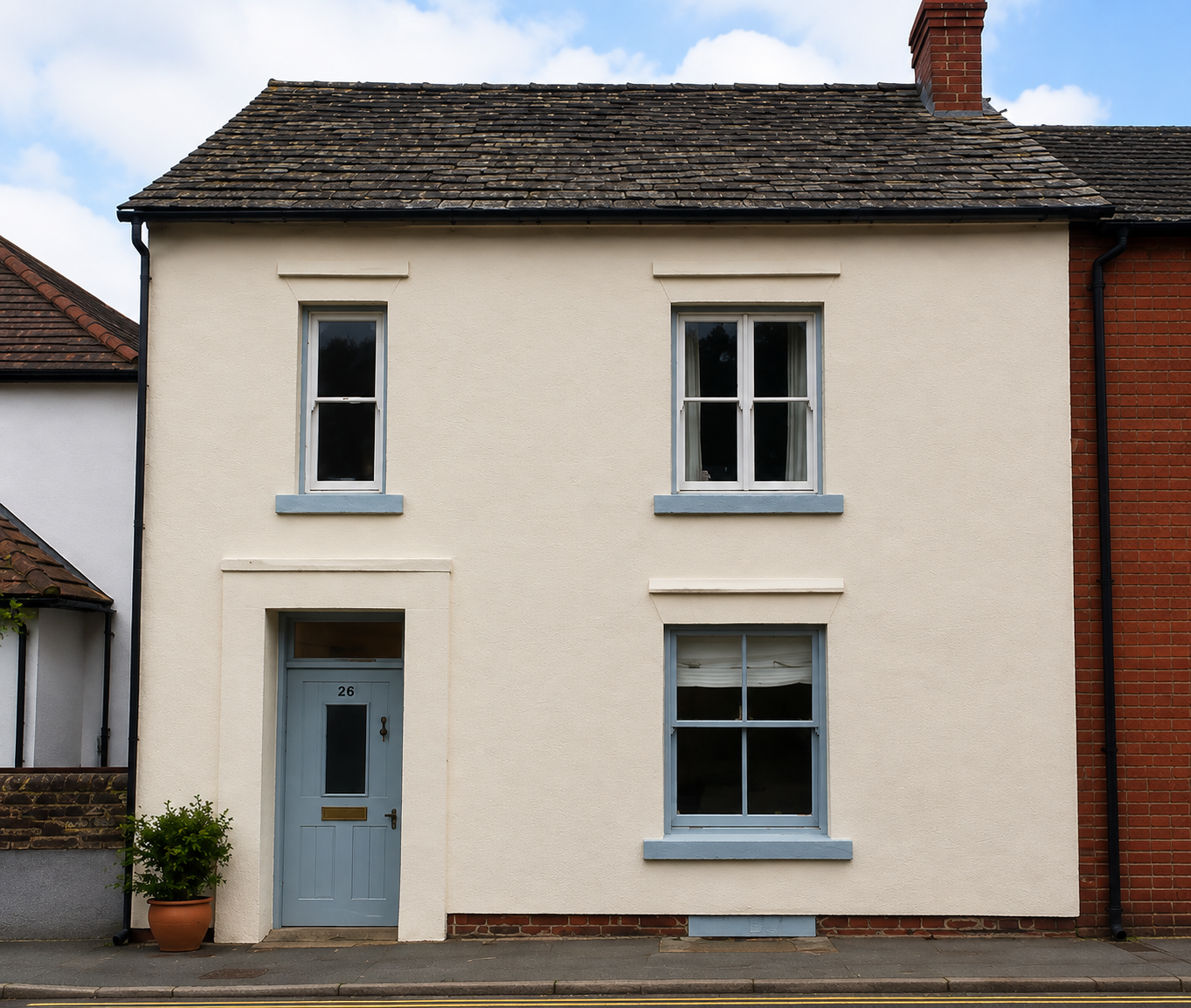 A conventional terraced home of the kind typically suited to a Level 2 Home Survey in Worcester